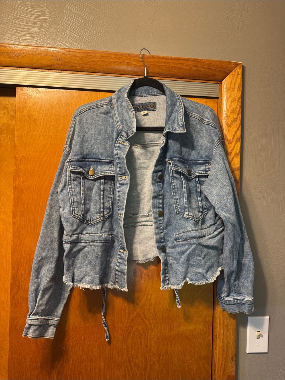 Maurices Light Blue Cropped Denim Jacket
